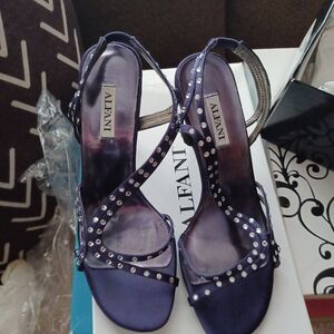 Alfani Purple Heeled Sandals with Rhinestone Accents